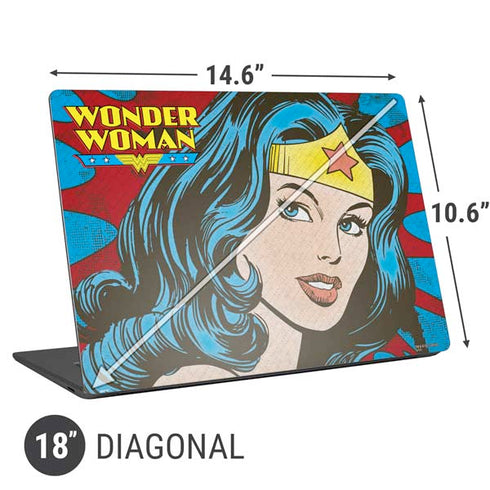 DC Comics Wonder Woman Vintage Profile Universal Laptop 18in (14.6 x 10.6in) Skin