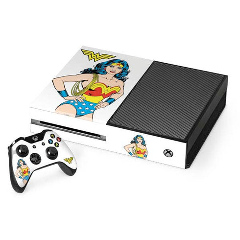 DC Comics Wonder Woman Classic Art Pose Xbox One Console and Controller Bundle Skin