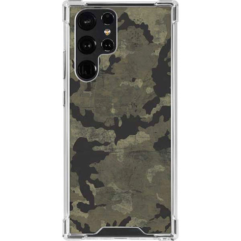 Wood Camo Camouflage Galaxy S24 Ultra Clear Case