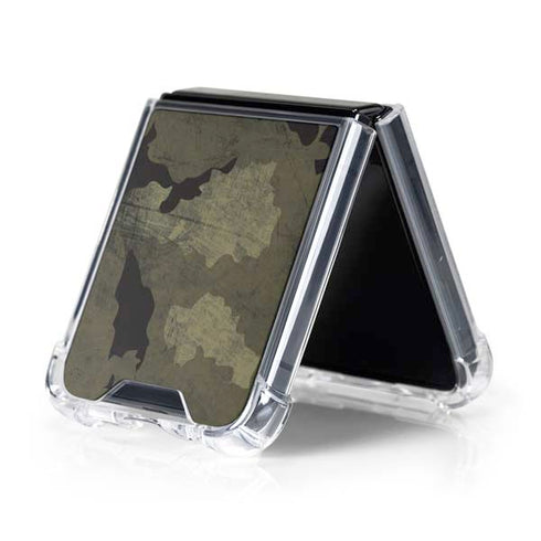 Wood Camo Camouflage Galaxy Z Flip5 5G Clear Case