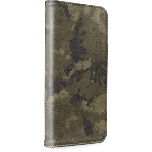 Wood Camo Camouflage iPhone 15 Plus Folio Case