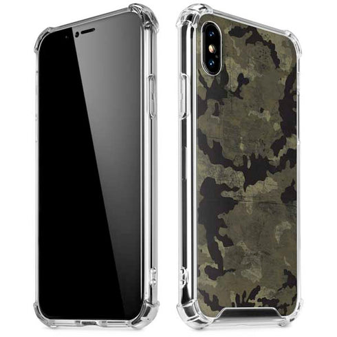 Wood Camo Camouflage iPhone XS Max Clear Case