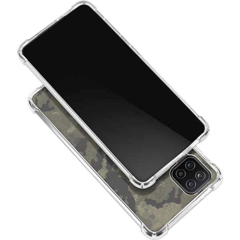 Wood Camo Camouflage Galaxy A12 Clear Case