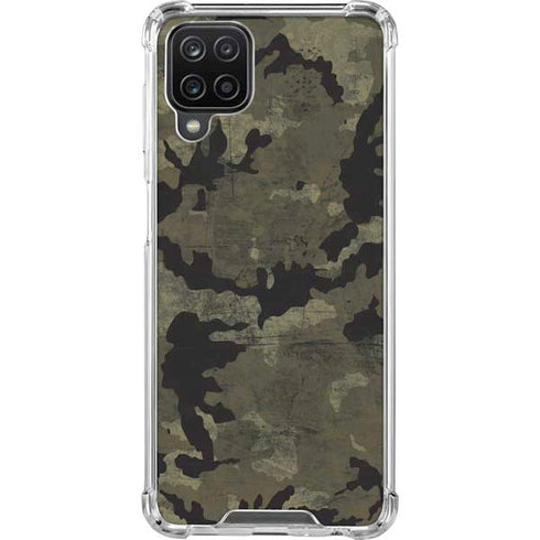 Wood Camo Camouflage Galaxy A12 Clear Case