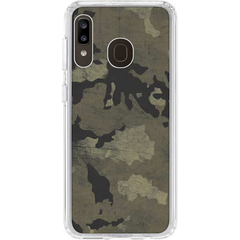 Wood Camo Camouflage Galaxy A20 Clear Case