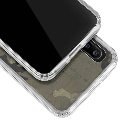 Wood Camo Camouflage Galaxy A20 Clear Case