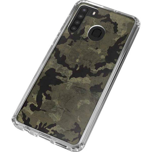 Wood Camo Camouflage Galaxy A21 Clear Case