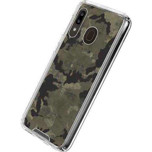 Wood Camo Camouflage Galaxy A30 Clear Case