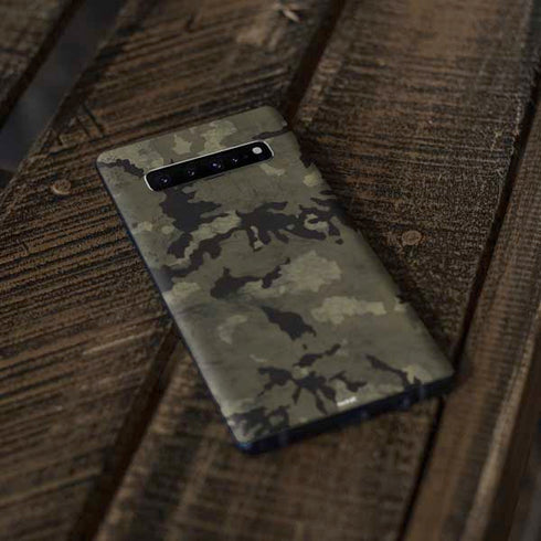Wood Camo Camouflage Galaxy S10 Plus Skin