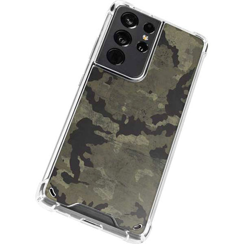 Wood Camo Camouflage Galaxy S21 Ultra 5G Clear Case