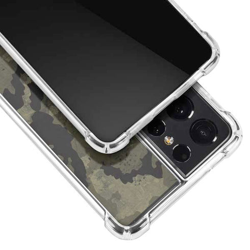 Wood Camo Camouflage Galaxy S21 Ultra 5G Clear Case