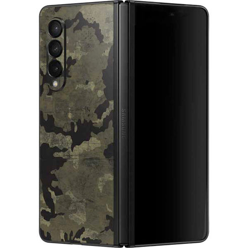 Wood Camo Camouflage Galaxy Z Fold3 5G Skin