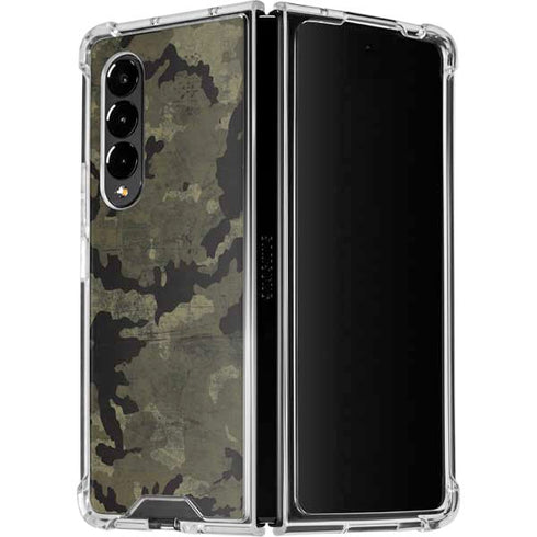 Wood Camo Camouflage Galaxy Z Fold4 5G Clear Case