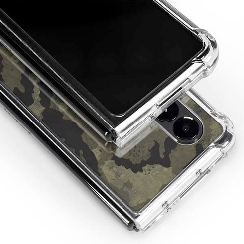 Wood Camo Camouflage Galaxy Z Fold4 5G Clear Case