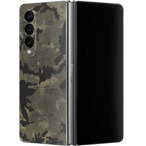 Wood Camo Camouflage Galaxy Z Fold4 5G Skin