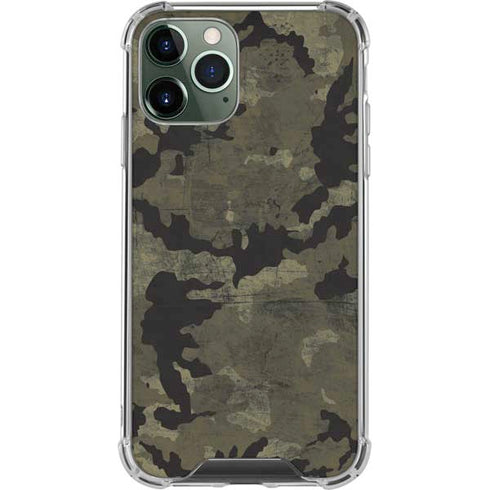 Wood Camo Camouflage iPhone 12 Pro Clear Case