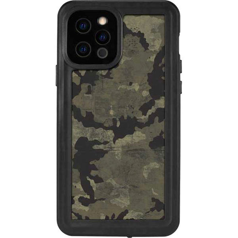 Wood Camo Camouflage iPhone 12 Pro Waterproof Case