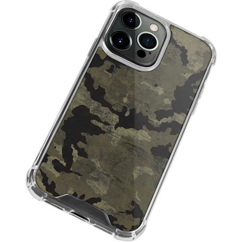 Wood Camo Camouflage iPhone 13 Pro Clear Case