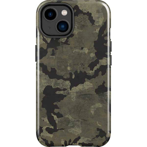 Wood Camo Camouflage iPhone 14 Plus Impact Case