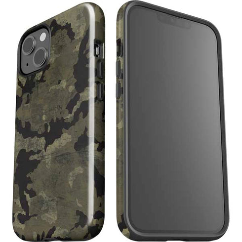 Wood Camo Camouflage iPhone 15 Plus Impact Case