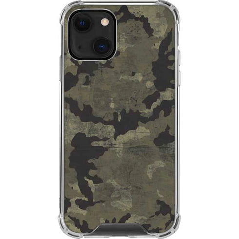 Wood Camo Camouflage iPhone 14 Plus Clear Case