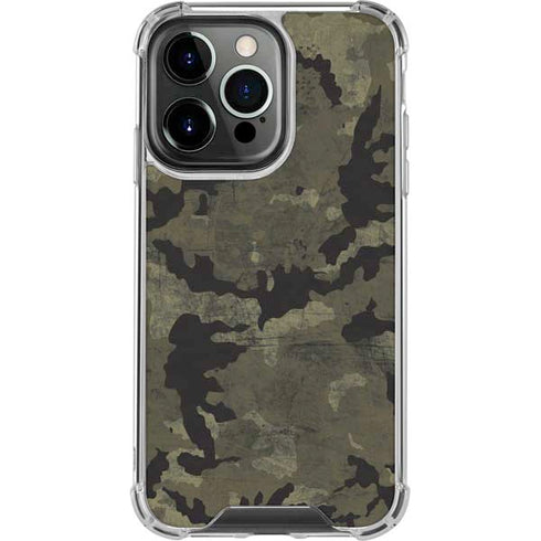 Wood Camo Camouflage iPhone 15 Pro Clear Case