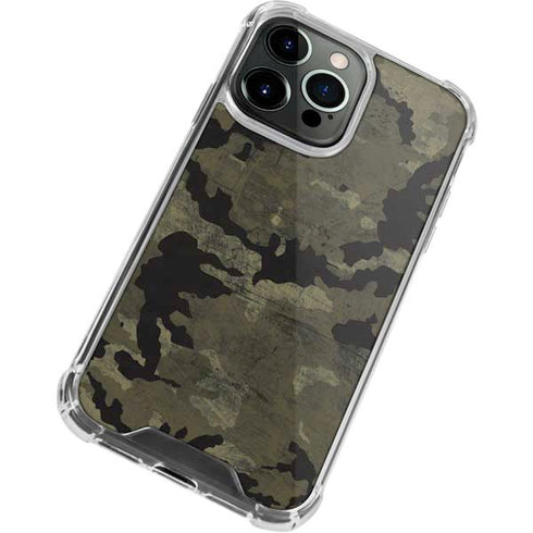 Wood Camo Camouflage iPhone 14 Pro Clear Case