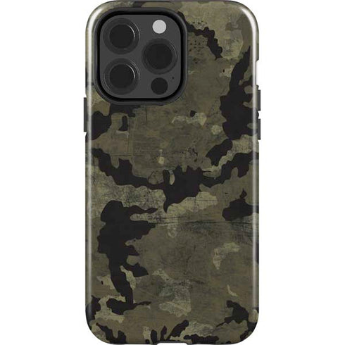 Wood Camo Camouflage iPhone 14 Pro Impact Case