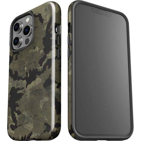 Wood Camo Camouflage iPhone 14 Pro Impact Case