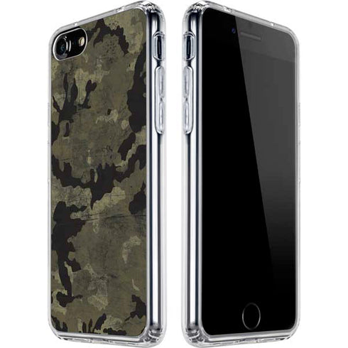 Wood Camo Camouflage iPhone SE (2nd & 3rd Gen) Clear Case