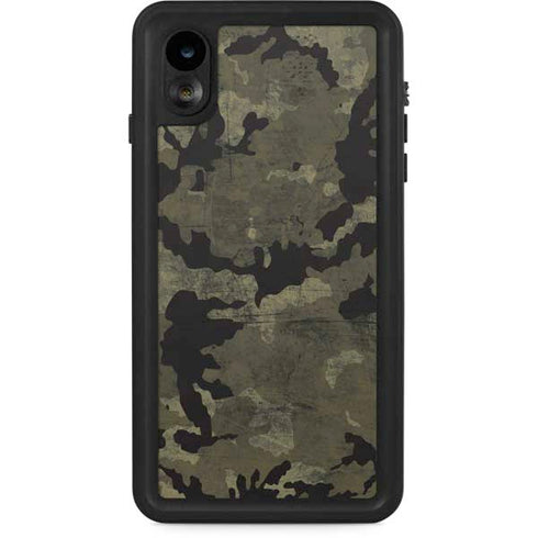 Wood Camo Camouflage iPhone XR Waterproof Case