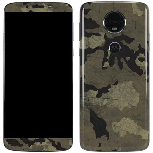 Wood Camo Camouflage Moto E5 Plus Skin