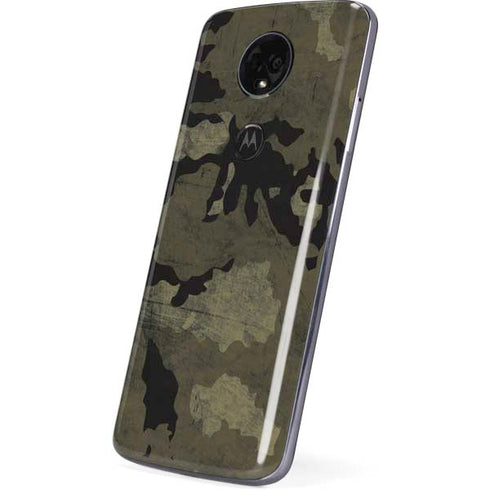 Wood Camo Camouflage Moto E5 Plus Skin