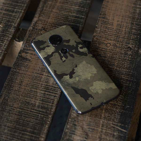 Wood Camo Camouflage Moto E5 Plus Skin