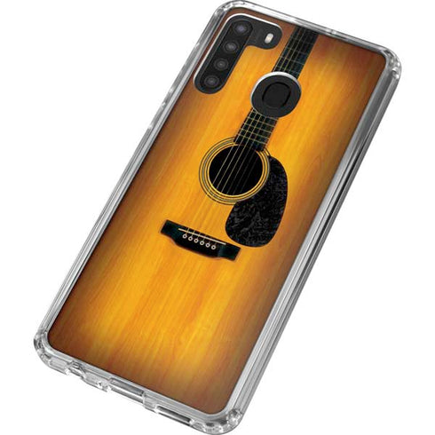 Wood Guitar Galaxy A21 Clear Case