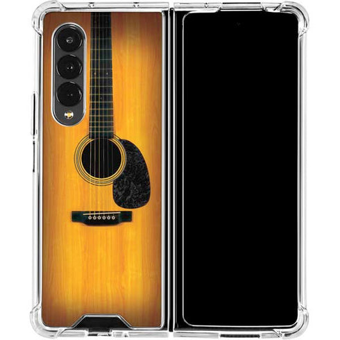 Wood Guitar Galaxy Z Fold4 5G Clear Case