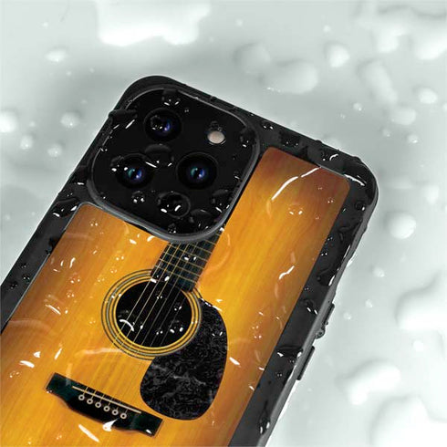 Wood Guitar iPhone 14 Pro Max Waterproof Case