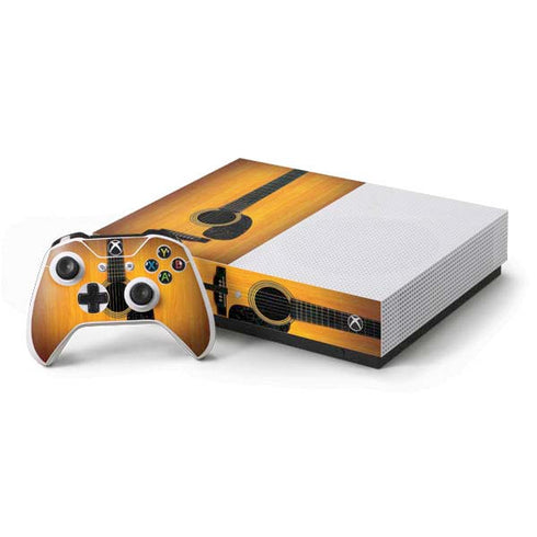 Wood Guitar Xbox One S Console and Controller Bundle Skin