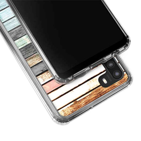 Wooden Stripes Galaxy A21 Clear Case