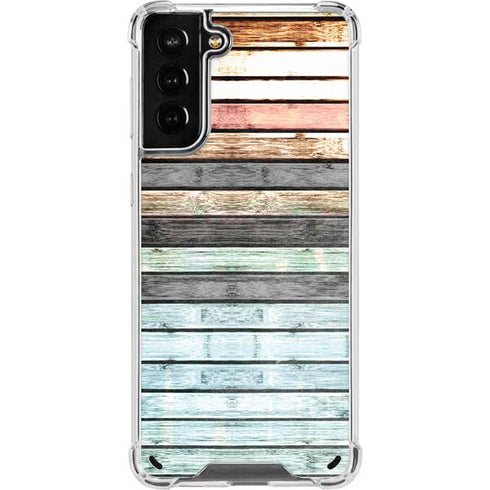 Wooden Stripes Galaxy S21 Plus 5G Clear Case