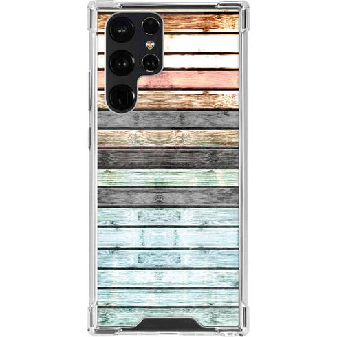 Wooden Stripes Galaxy S22 Ultra Clear Case