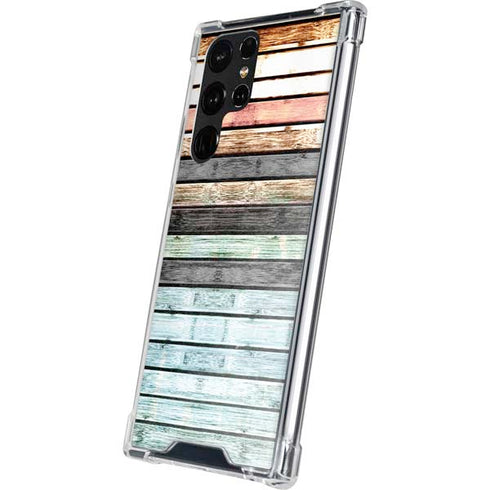 Wooden Stripes Galaxy S22 Ultra Clear Case