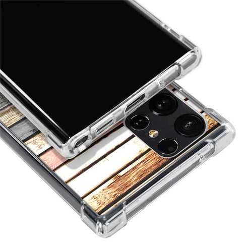 Wooden Stripes Galaxy S22 Ultra Clear Case
