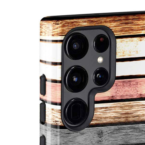 Wooden Stripes Galaxy S22 Ultra Pro Case