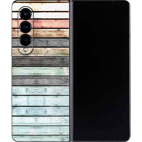 Wooden Stripes Galaxy Z Fold4 5G Skin