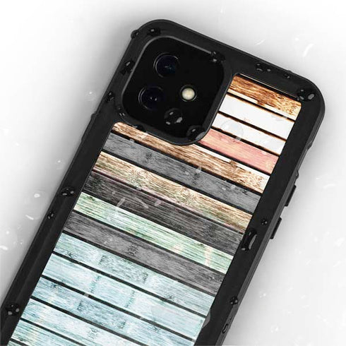 Wooden Stripes iPhone 12 Mini Waterproof Case