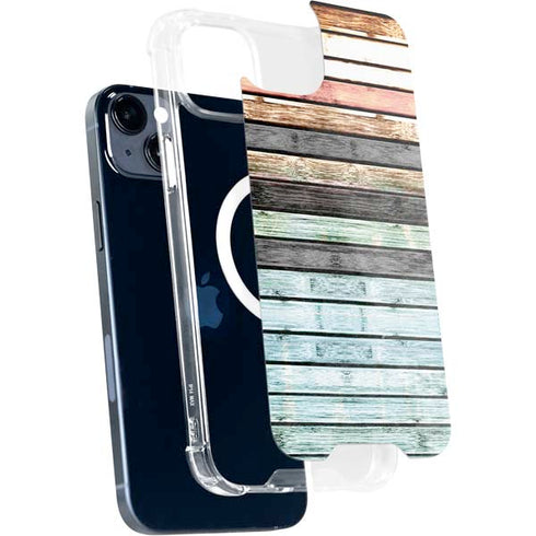 Wooden Stripes iPhone 14 Plus MagSafe Case