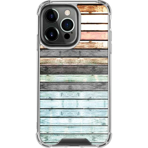 Wooden Stripes iPhone 14 Pro Clear Case