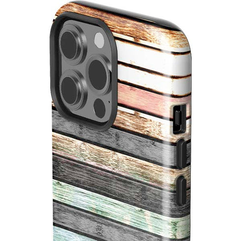 Wooden Stripes iPhone 14 Pro Impact Case