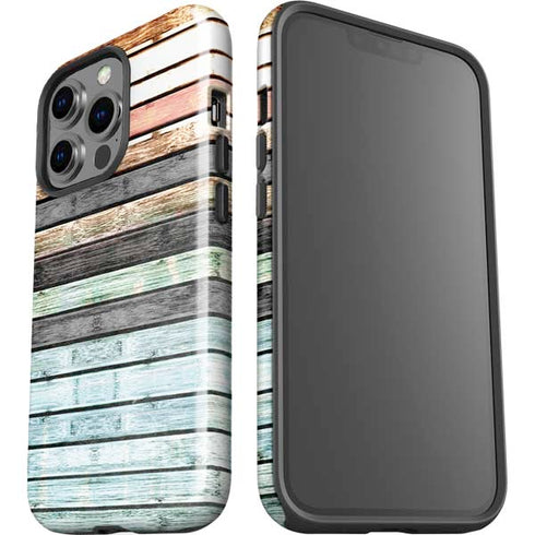 Wooden Stripes iPhone 14 Pro Impact Case